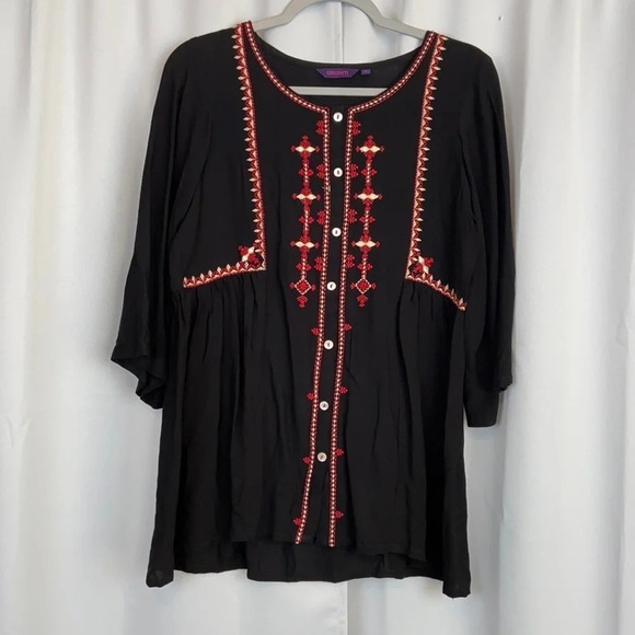 SRISHTI Women’s M Embroidered Quarter Sleeve Tunic Top - Picture 1 of 7